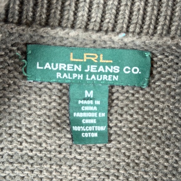 Lauren Ralph Lauren Shawl Collar Cardigan Sweater Women's M Olive Green Toggles - Picture 3 of 8